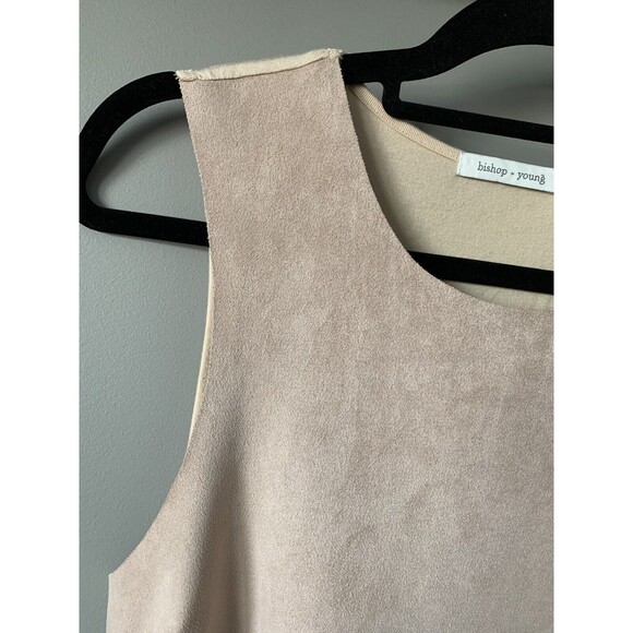 Bishop+Young Top Womens Medium Beige Brown Paulina Faux Suede Mauve Western boho - Picture 2 of 5